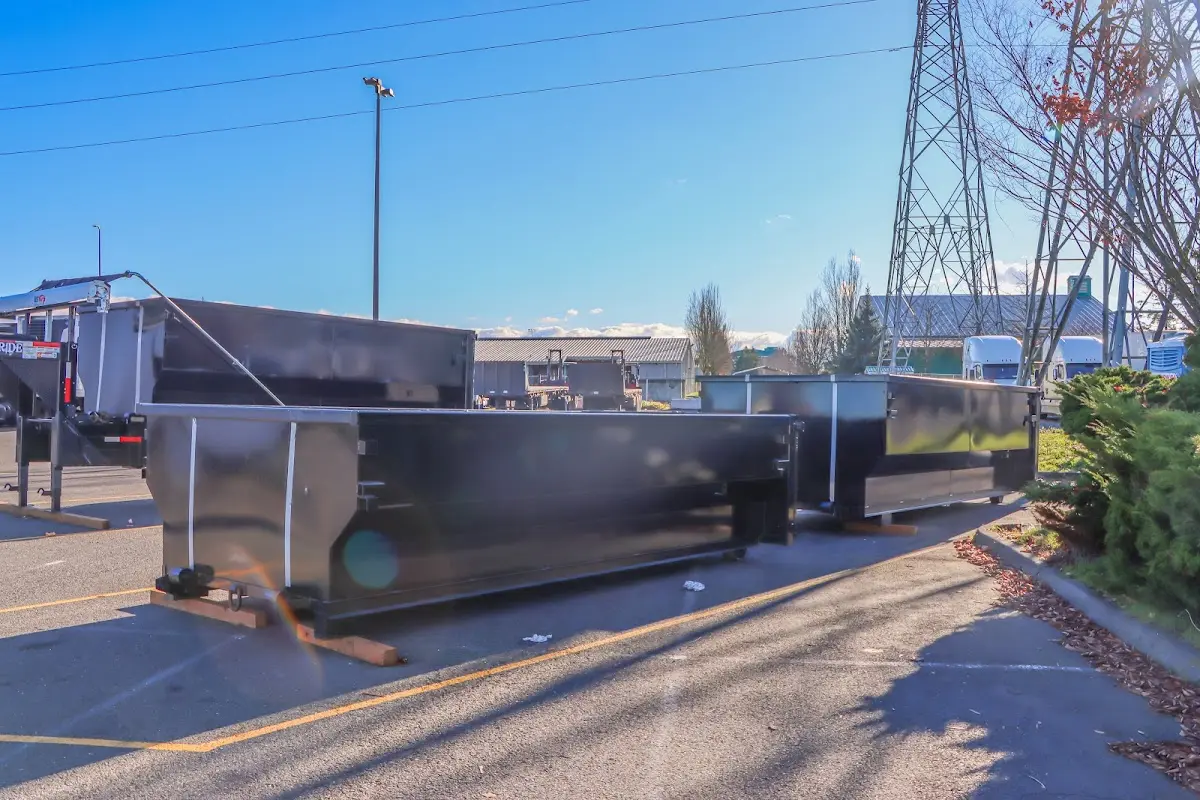 Roll-off dumpster ready for waste disposal at job site for 12 Yard Dumpster Rental in Goose Creek
